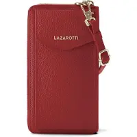 Lazarotti Leder Geldbörse Umhängetasche Bologna Leather Zip Around Wallet With Phone Pocket Red 2 rot