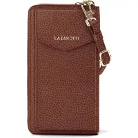 Lazarotti Leder Geldbörse Umhängetasche Bologna Leather Zip Around Wallet With Phone Pocket Brown 2 braun