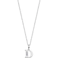 Lotus Anhänger Silber 925 Sterling Silber Buchstabe D Halsketten | Gr.: onesize
