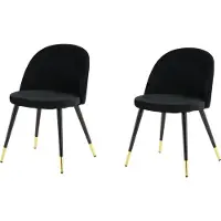 Ebuy24 Stuhl Velvet Schwarz 2er-Pack