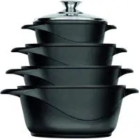 Smile MGK-12 Kochtopf, geschmiedetes Aluminium, Schwarz