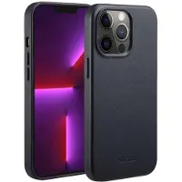 Accezz Apple iPhone 13 Pro Hülle - Echtes Leder - - Backcover/Hard Case - Schwarz