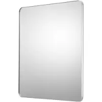 Vevor Wandspiegel Schminkspiegel Badezimmerspiegel 915 x 915 x 25 mm rechteckiger Spiegel, silberner Rahmen aus Aluminiumlegierung, mit Z-förmiger Halterung