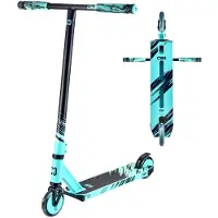Centrano Core CB1 Stunt-Scooter, Schwarz/Türkis, 110-mm-Räder, ABEC-9-Kugellager und Aluminiumdeck