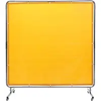 Vevor Schweißvorhang 1,8 x 1,8 m Schweißschutzvorhang aus Flammhemmendem Vinyl Schweißschutzwand mit 4 Schwenkrädern und einem 6-stufigen UV-Schutz Schweißerdecke Schweißschutz Gelb