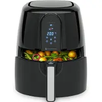 Kitchenbrothers Airfryer XXL - Heißluftfritteuse XL - 1890W - 7.2L - Schwarz