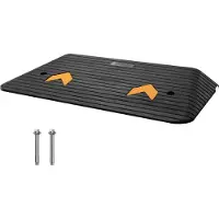Vevor Schwellenrampe Vollgummi Türschwellenrampe 15Tonnen Belastbarkeit Bordsteinrampe mit Kanal 90,2x53,34x7,6cm Rollstuhlrampe Auffahrrampe Gummirampe Ideal für unebenen Boden Bordsteinkanten