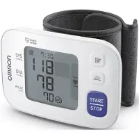 Omron Handgelenk-Blutdruckmessgerät "RS4 mit Positionierungssensor für genaue Messergebnisse zu Hause" erkennt unregelmäßige Herzschläge, vorgeformte Manschette 13.5-21.5 cm