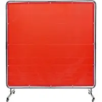 Vevor Schweißvorhang 1,8 x 1,8 m Schweißschutzvorhang aus Flammhemmendem Vinyl Schweißschutzwand mit 4 Schwenkrädern und einem 6-stufigen UV-Schutz Schweißerdecke Schweißschutz Rot