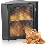 Vevor Eck-Brotkasten doppellagiger Brotbehälter Brotbox Organizer aus Holz für selbstgebackenes Brot