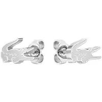 Lacoste für Damen. 2040050 Versilberte Knopf-Ohrringe (OSFA), Lässig, Rostfreier Stahl