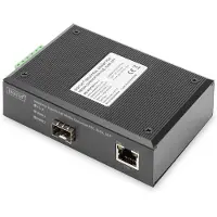 Digitus Industrieller PoE Gigabit Medien Konverter 10/100/1000Base-TX zu 1000Base-X PSE Reichweite bis zu...