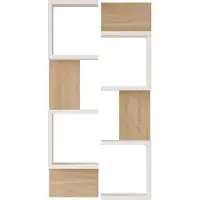 En.casa Wandregal Omn 2er Set 93x24x15 cm Weiss / Holzoptik
