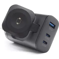 RealPower 450476, Drinnen, AC, Kabelloses Aufladen, Schwarz