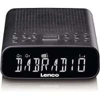Lenco CR-606BK – Radiowecker mit DAB+/FM, Bluetooth und großem dimmbaren LCD-Display – Schwarz