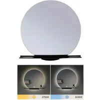 Paulmann Miro LED-Spiegel CCT Ø 50cm IP44 Backlight - , Miro, für Badezimmer, Metall, Modern