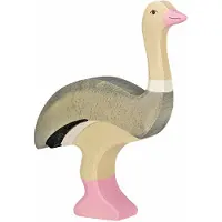 Holztiger Holz Strauß Spielfigur pädagogisches Spielzeug