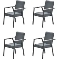 Garden Impressions CATANIA 4x Alu Stapelsessel Nonwood Sessel stapelbar grau ( GI )