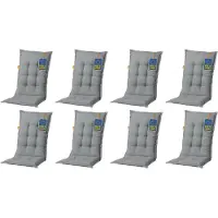 Madison 8x A046 Hochlehner Gartenstuhl Auflagen 120x50x8cm grau uni