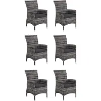 Mandalika Garden MONACO Polyrattan Diningsessel mit Alu-Gestell Black Pearl