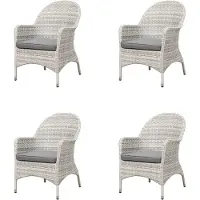 Mandalika Garden LILLE Polyrattan Diningsessel mit Alu-Gestell - icewhite