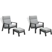 Garden Impressions MAX Relax Sessel Diningsessel Liege mit Hocker- anthrazit