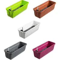 Alpfa Blumenkasten mit Wasserspeicher Balkonkasten mit Bewässerung weiß 60 cm