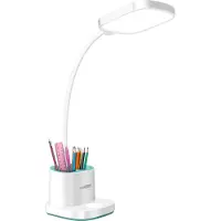 Avizar Max excell, Flexible LED-Schreibtischlampe mit Stiftehalter und Powerbank, Weiß