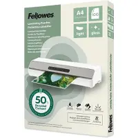 Fellowes Laminierfolien, Format A4, Folienstärke 80 µ, Recycling-PET, transparent-klar glänzend, 100 Stück