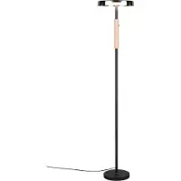 TRIO LED-Stehlampe - H 160 cm - Schwarz - Transparent - Holz - Glas - Metall - dimmbar