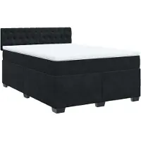 Syfax Boxspringbett mit Matratze Schwarz 160x200 cm Samt