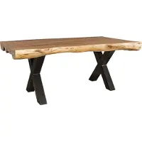 KADIMA DESIGN Esszimmertisch 200 x 100 x 77 cm Akazie Landhaus-Stil Voll-Holz, Design Esstisch rechteckig, Tisch für Esszimmer Baumstamm, Küchentisch 8 Personen