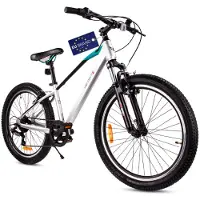 Sun baby Kinderfahrrad Jungenfahrrad 24 Zoll für das Heilige Abendmahl Fahrradstoßdämpfer mit SHIMANO 7-Gang Verdant Juniper Silber