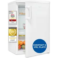 Exquisit Kühlschrank ohne Gefrierfach, 133 l, LED-Beleuchtung, 3 Glasablagen, Temperaturregelung, wechselbarer Türanschlag, KS16-V-H-010C weiss