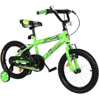 Actionbikes Motors Actionbikes Kinderfahrrad Zombie 16 Zoll | Kinder Fahrrad - Mädchen & Jungen - Bicycle - V-Brake Bremsen - Schutzblech - Stützräder - 4-7 Jahre (Grün)