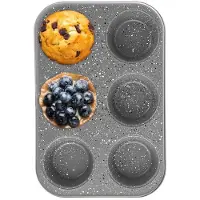 Orion Forma do pieczenia dużych muffinek granitowa 6 szt. babeczek GRANDE 32x22 cm