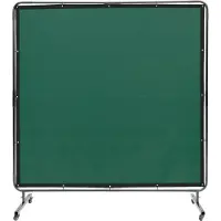 Vevor Schweißvorhang 1,8 x 1,8 m Schweißschutzvorhang aus Flammhemmendem Vinyl Schweißschutzwand mit 4 Schwenkrädern und einem 6-stufigen UV-Schutz Schweißerdecke Schweißschutz Grün