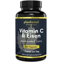 Plantomol Essentials - Eisen-Tabletten aus Curryblatt-Extrakt mit Vitamin C Acerola 120 St Kapseln