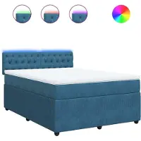 Syfax Boxspringbett mit Matratze Blau 140x200 cm Samt