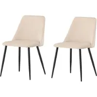 Ebuy24 Esszimmerstühle Night Beige 2er-pack