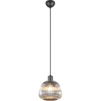 TRIO Leuchten LED Pendelleuchte Tarifa E27 schwarz, Metall/Glas