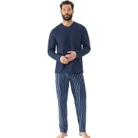 Mey Schlafanzug Serie Straight Yacht Blue | Größe M