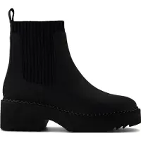 Toms Millie Leder Damen Schwarze Absatzstiefeletten