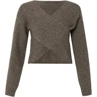 Pieces Wickelpullover "PCSILLY LS REV WRAP KNIT NOOS BC" im Wickeldesign