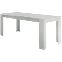 Dmora Ausziehbarer Esstisch Dkouamé, Ausziehbare Konsole bis zu 12 Sitzplätzen, ausziehbare Konsole 100 % Italy, cm 160/210x90h75, Lärche glänzend weiß