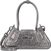 Replay Handtasche Umhängetasche Handbag Gun Metal silberfarben