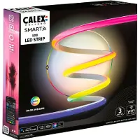 Calex Smart Lighting Set, komplette RGBIC Stimmungsbeleuchtung für Schreibtisch und Wohnzimmer, LED Strips, Lightbars und Mauspad, App- und Sprachsteuerung, WLAN