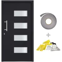 vidaXL Haustür Aluminium und PVC Anthrazit 100x200 cm