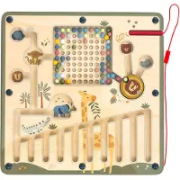 Playwood Magnetisches Labyrinth aus Holz – Safari