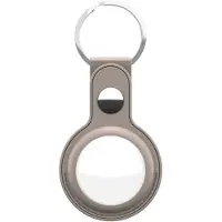 KEYBUDZ - Leather Keyring for AirTag (Color: Sandy Beige)